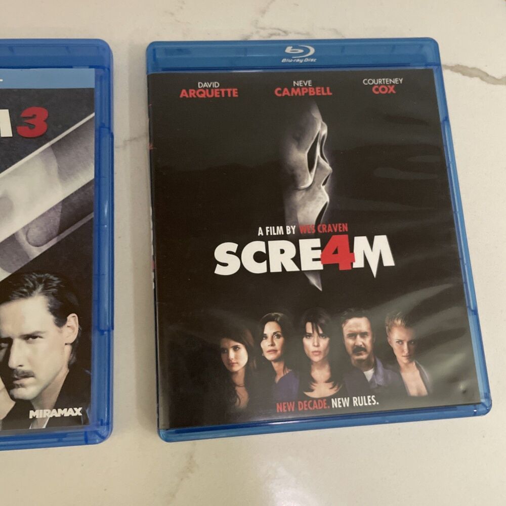 Scream 2 3 4 Blu-ray Lot Wes Craven Slasher Horror Movie Collection 3 Films - Picture 4 of 11